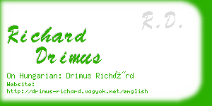 richard drimus business card